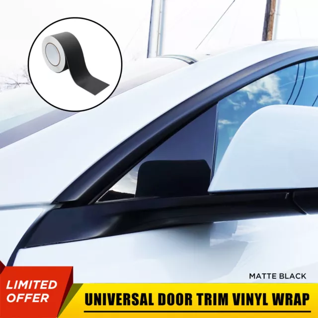 65' 3" Matte Black Vinyl Wrap Roll Sheet Film For Door Trim Tint Chrome Delete