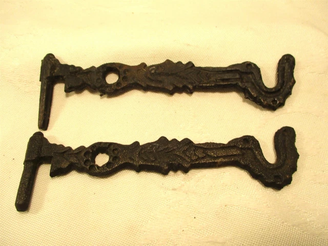 Two Antique Cast Iron Arm Swing Part For Wall Mount Oil Lamp Holder