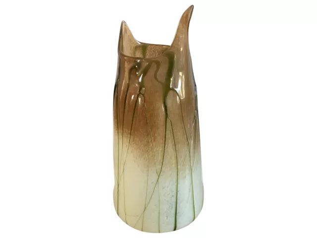 Gilde Vase Bechervase Glas Selva Verde massiv grün beige braun 44cm 39905 Dekoid
