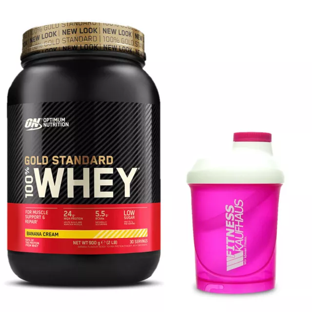(47,25 EUR/kg) Optimum Nutrition 100% Whey Gold Standard 908g Eiweiss + Shaker