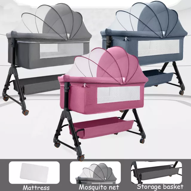 New All in 1 Deluxe Baby Portable Travel Cot Portacot Playpen Crib Bed Bassinet