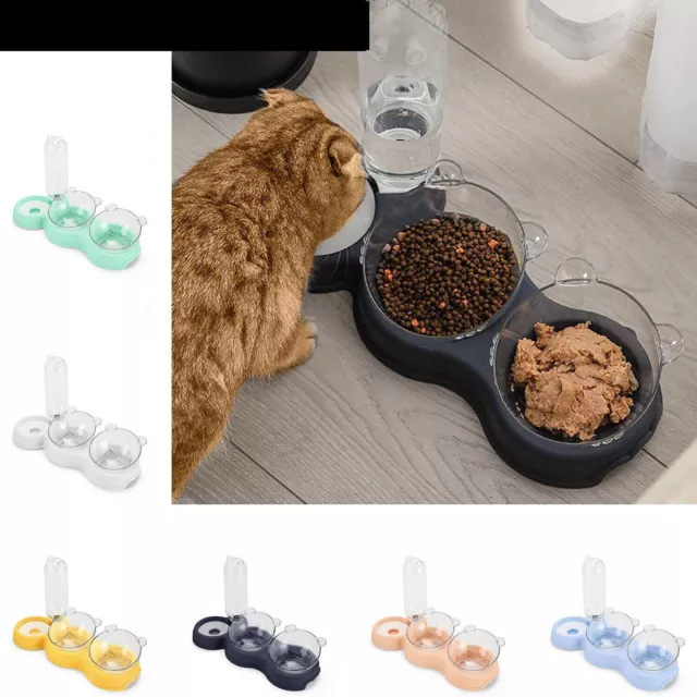 Feeding bowl Pet food bowl cat sloping feeding station with drinking fountain