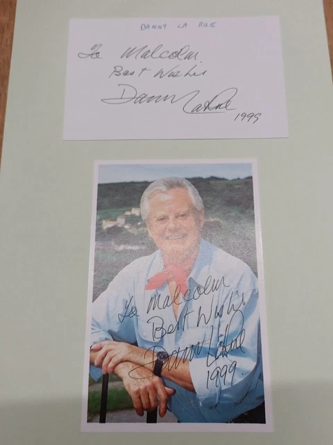 Danny La Rue Irish Singer & Drag Artist Hand Signed Postcard & Photo
