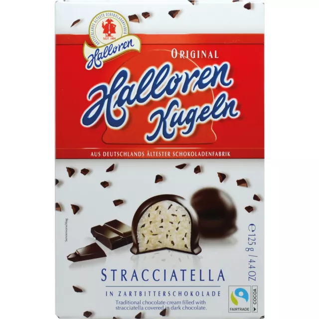 Halloren Kugeln Stracciatella 12 Pralinen mit Stracciatella Creme 125g