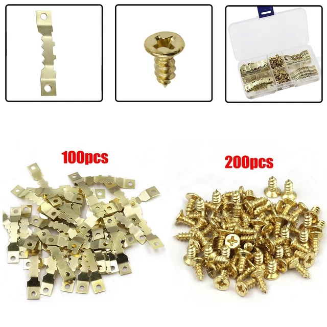 100Set Scie Dent Image Cintre, Cadre Suspendu Crochets Vis Cheville