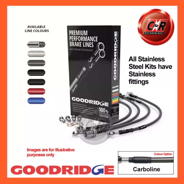 Goodridge Steel Carbo Hoses For Saab 9-3 Conv 2.8 Turbo Aero 05on SSB0510-4C-CB