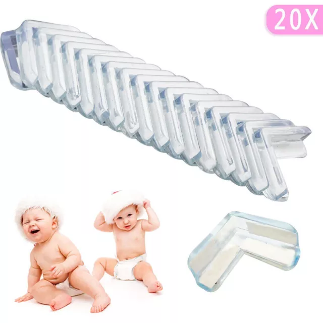 20 pcs Silikon Eckenschutz Kantenschutz Glastisch Kinder Baby Tischkantenschutz