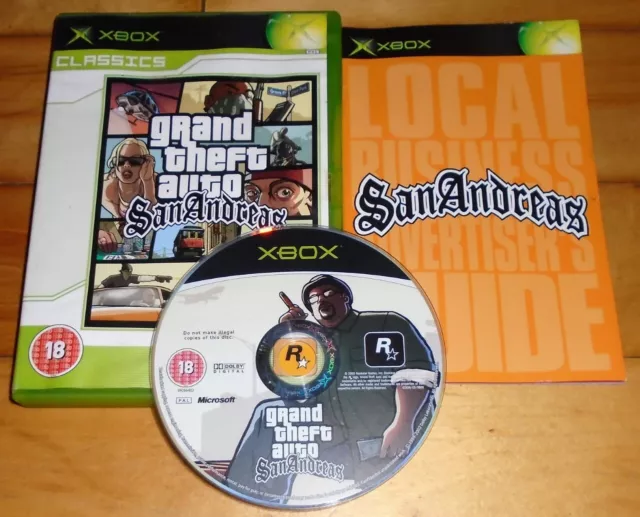 Grand Theft Auto San Andreas  Original Xbox/360 Compatible Game + Manual