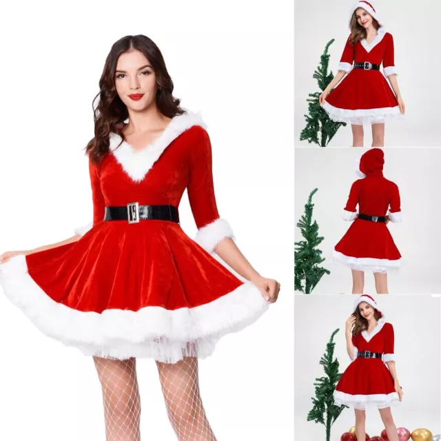 Mrs Santa Claus Fancy Dress Xmas Party Costume Women Christmas Costumes Outfits