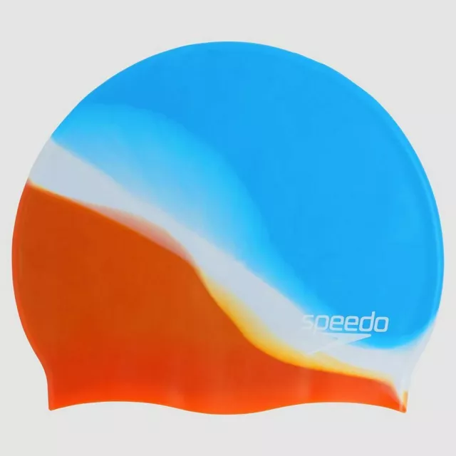 SPEEDO Multi Colour Silicone Swim Cap Blue/Orange, Silicone Swim Cap