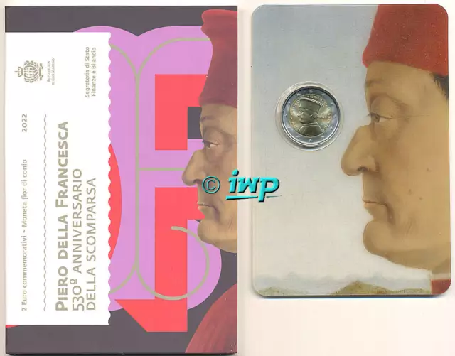 SAN MARINO 2 EURO Gedenkmünze 2022  530. Todestag Piero della Francesca - SOFORT