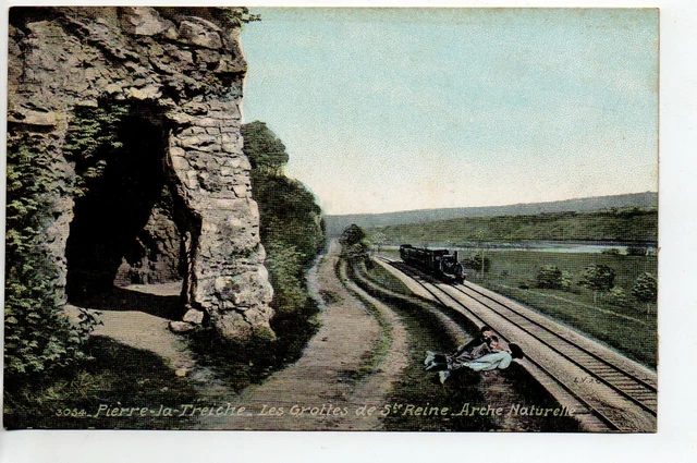 PIERRE LA TREICHE - Meurthe et Moselle - CPA 54 - les grottes de Ste Reine Train