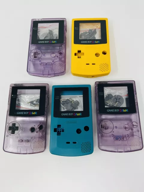 Nintendo GameBoy Color GBC - OEM Shells - Purple/Yellow/Blue - LOT OF 5!