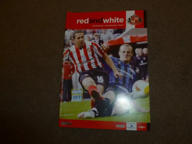 SUNDERLAND v NORTHAMPTON TOWN CARLING CUP RD 3  PROGRAMME.2008/2009 SEASON.