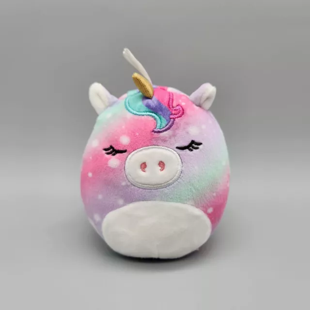 Squishmallows Kimia Rainbow Unicorn Plush 4.5" Ornament Stuffed Animal Toy Pink