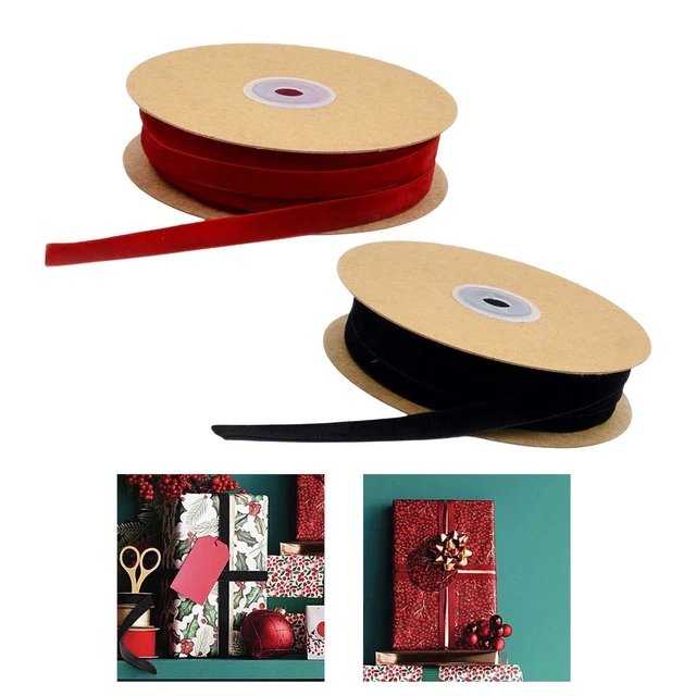 2 Rouleaux De Ruban De Velours Simple Face 1 Rouleau Vintage Pour Ornements De