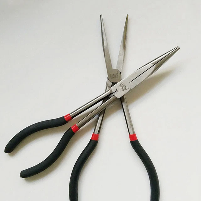 Multifunktionale Fischereizange Kurve gerade Long Griff Kohlenstoffstahlgreif Le