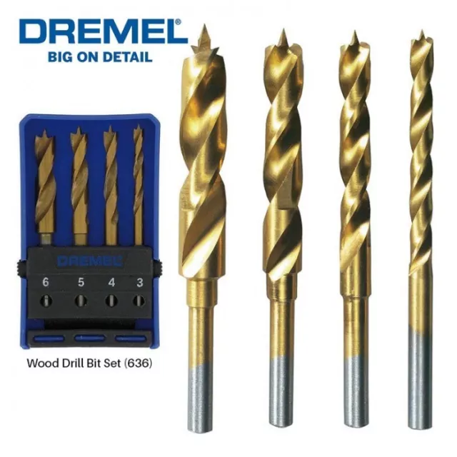 Dremel 636 Wood Drill Bit Set 3, 4, 5, 6mm Titanium Coating - SPECIAL OFFER 3