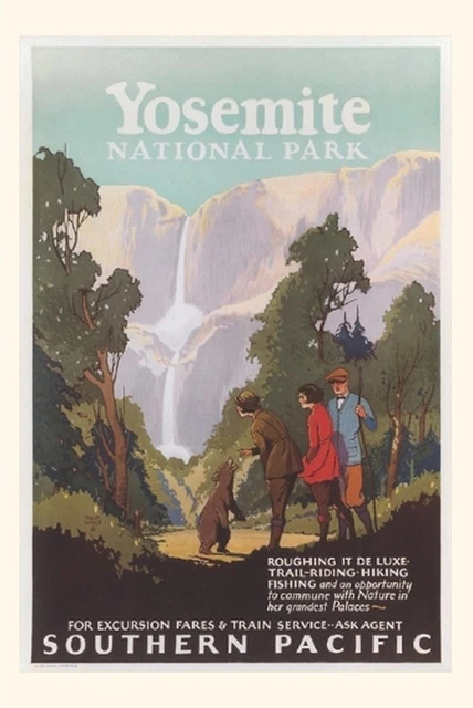 Vintage Journal Yosemite National Park Southern Pacific Railway Poster by Found
