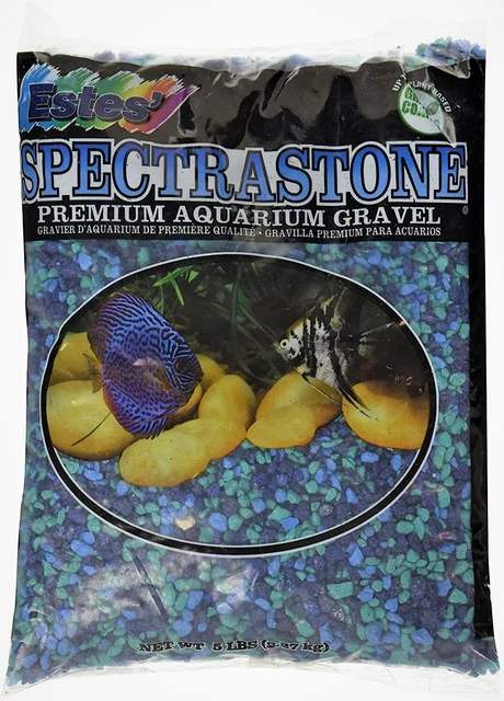 Recubrimiento de grava de acuario Estes Spectrastone azul jean color a base de plantas 5 libras