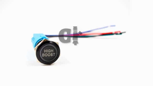 BLACK LED 19MM Billet HIGH BOOST button switch race e85 solenoid honda latching