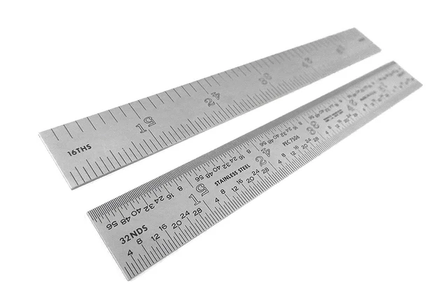 PEC Tools Rigid 6" 4R Stainless Steel Satin Chrome Machinist Engineer Ruler Scal