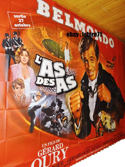 belmondo L' AS DES AS  !  affiche cinema geante 4x3m mascii