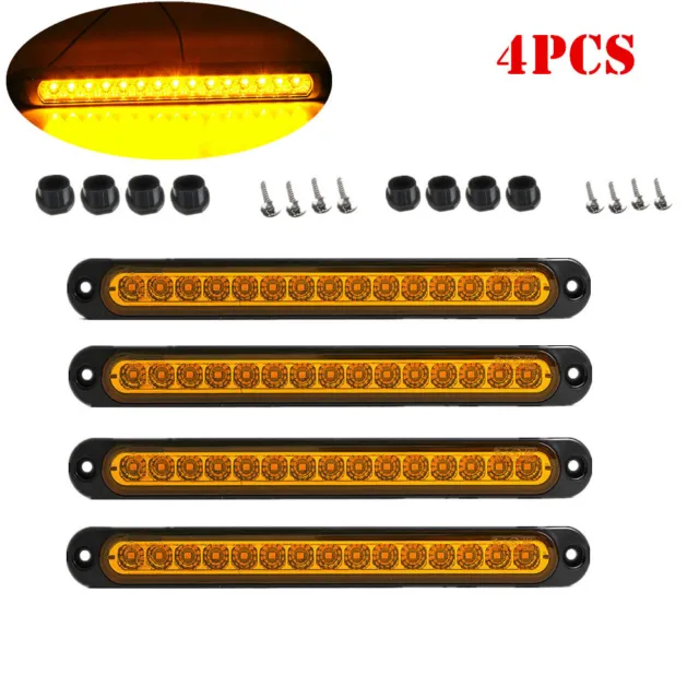 4X LED Bernstein Auto Pkw Lkw Anhänger Rücklicht Blinker Bremsleuchte 12/24V