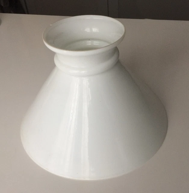 Abat jour opaline blanche lisse diamètre 25 cm