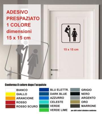 3 pezzi Adesivi Toilette WC Segno Bagno Uomo Donna Toilet Shh Adesivo da Parete Muro Decorazione Domestica Porta 