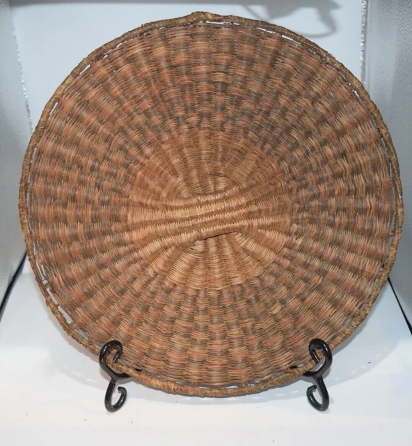 Antique Hopi 3rd Mesa Wicker Plaque Basket Native American Southwest Basketry