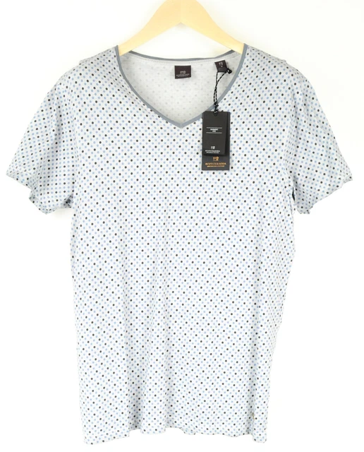 Scotch & Soda Ams Couture M Uomo T-Shirt Grigio Cotone Grigio a Pois Pullover