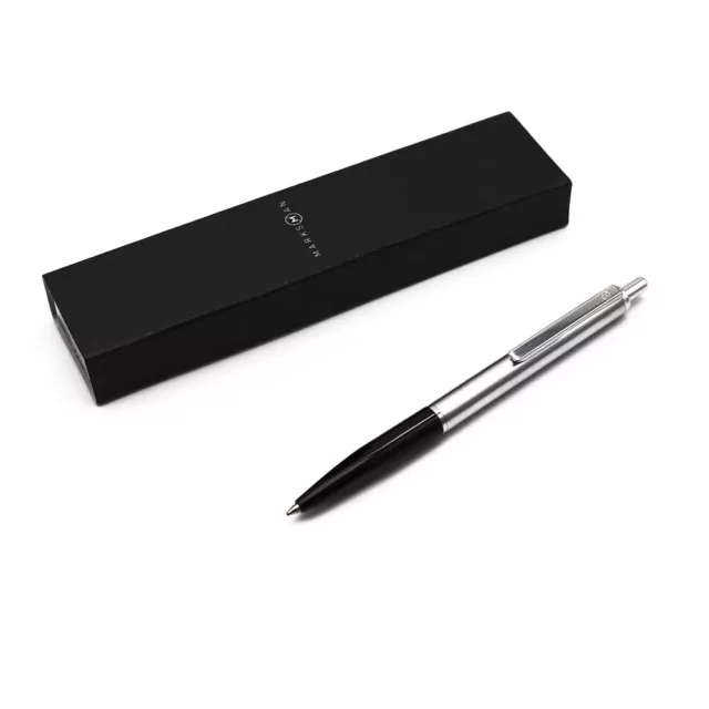 MARKSMAN Metall Kuli Kugelschreiber Stift mit Grossraum Mine blau in Geschenkbox