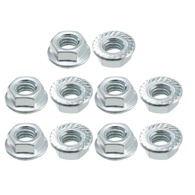 5/16-18 flangia esagonale seghettata con dadi bloccaggio acciaio carbonio 10pz