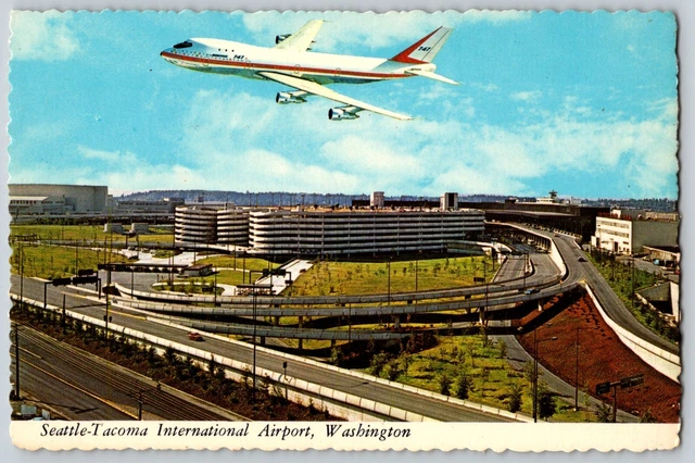 Seattle Tacoma Intrenational Airport 6x4 aerial view Boeing Postcard
