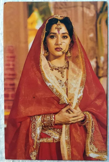 Acteur de Bollywood Inde Madhuri Dixit rare belle carte postale originale...