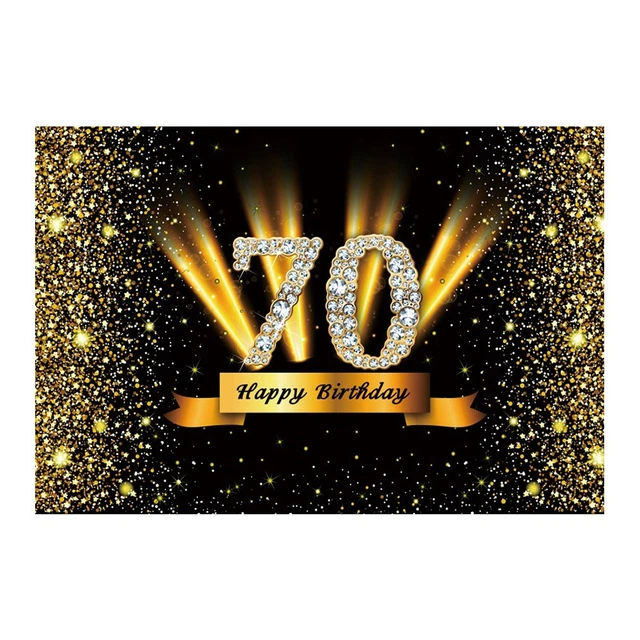 REUSABLE VINYL 70TH Birthday Photo Backdrop Cloth with Decorative ...