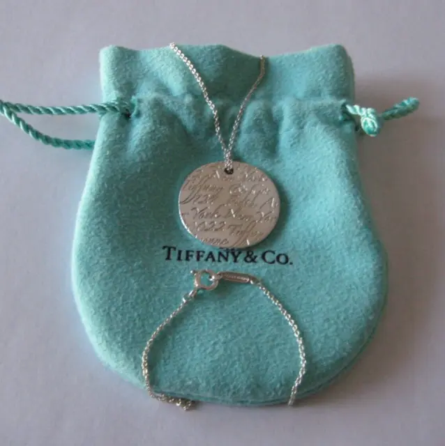 Just Polished Tiffany&Co. New York Notes  Wavy Pendant Necklace -16"