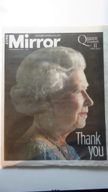 Daily Mirror Friday September 9th 2022 Death of HM Queen Elizabeth II Newspaper