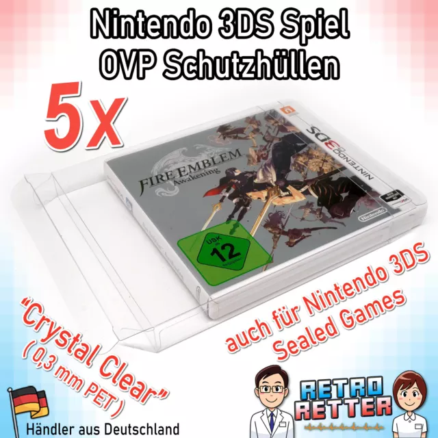 5x Nintendo 3DS #CrystalClear Spiele Schutzhüllen - OVP Game Box 0,3 mm