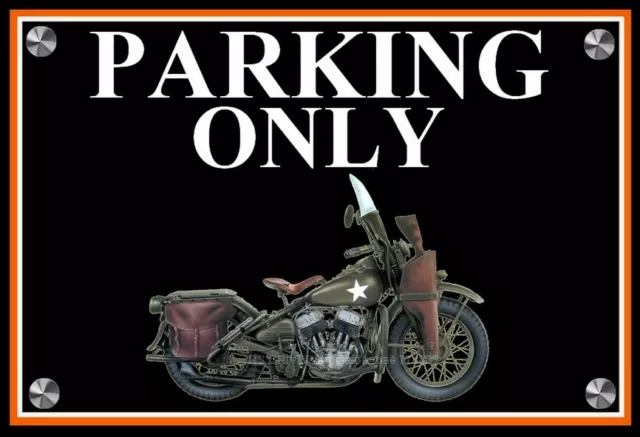 plaque " PARKING ONLY HARLEY DAVIDSON WLA  ARMY  "