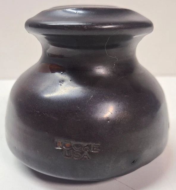 Vintage Locke Brown Amber Ceramic Porcelain Insulator