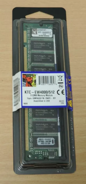 Kingston KTC-EW4000/512 Memory 512 MB DIMM 168-Pin, SDRAM 133 MHz SK022 CC 14