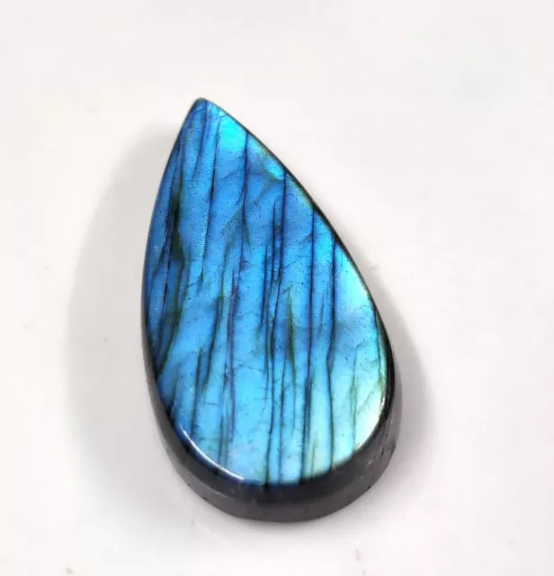 Natural Lovely Blue Fire Labradorite Pear Gemstone For Jewelry Making 65 Cts