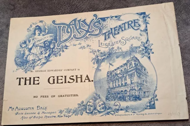 1897 Daly`s Theatre Programme The Geisha Rutland Barrington Gilbert & Sullivan