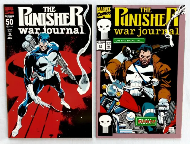 Punisher War Journal #50 #51 - Marvel Comics 1993 1st Punisher 2099 Preview