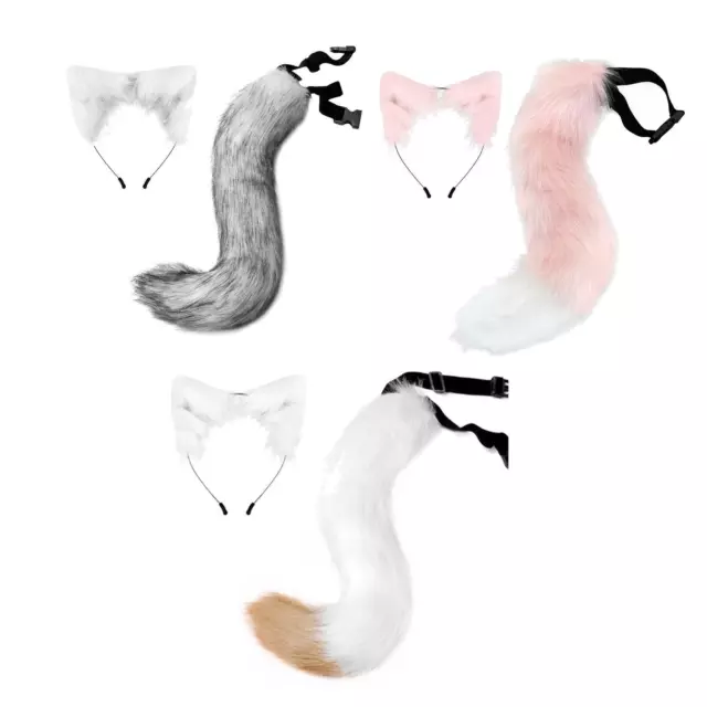 Faux renard oreilles et queue chat oreille bandeau pour enfants unisexe Cosplay