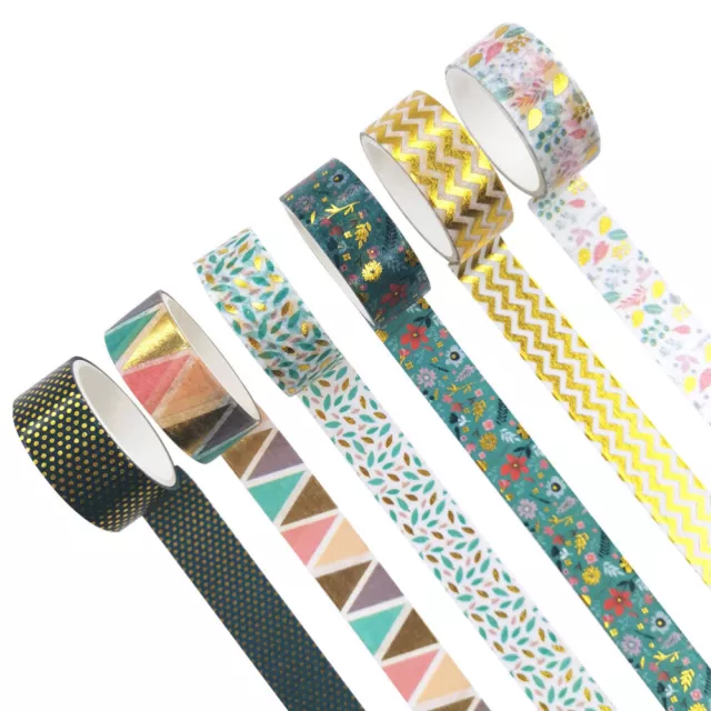 6 Rolls Pocket Tape Paper Child Wavy Washi Geometric Handmade Stickers