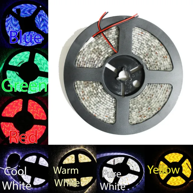 5M 16.4ft 5050 SMD 300 LED Waterproof Strip Lighting 12V FLEXIBLE 7 color DIY