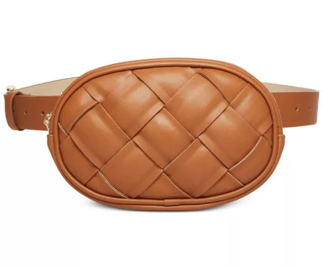 Steve Madden Women's Brown Basket-weave Quilted Belt Bag - Size XL